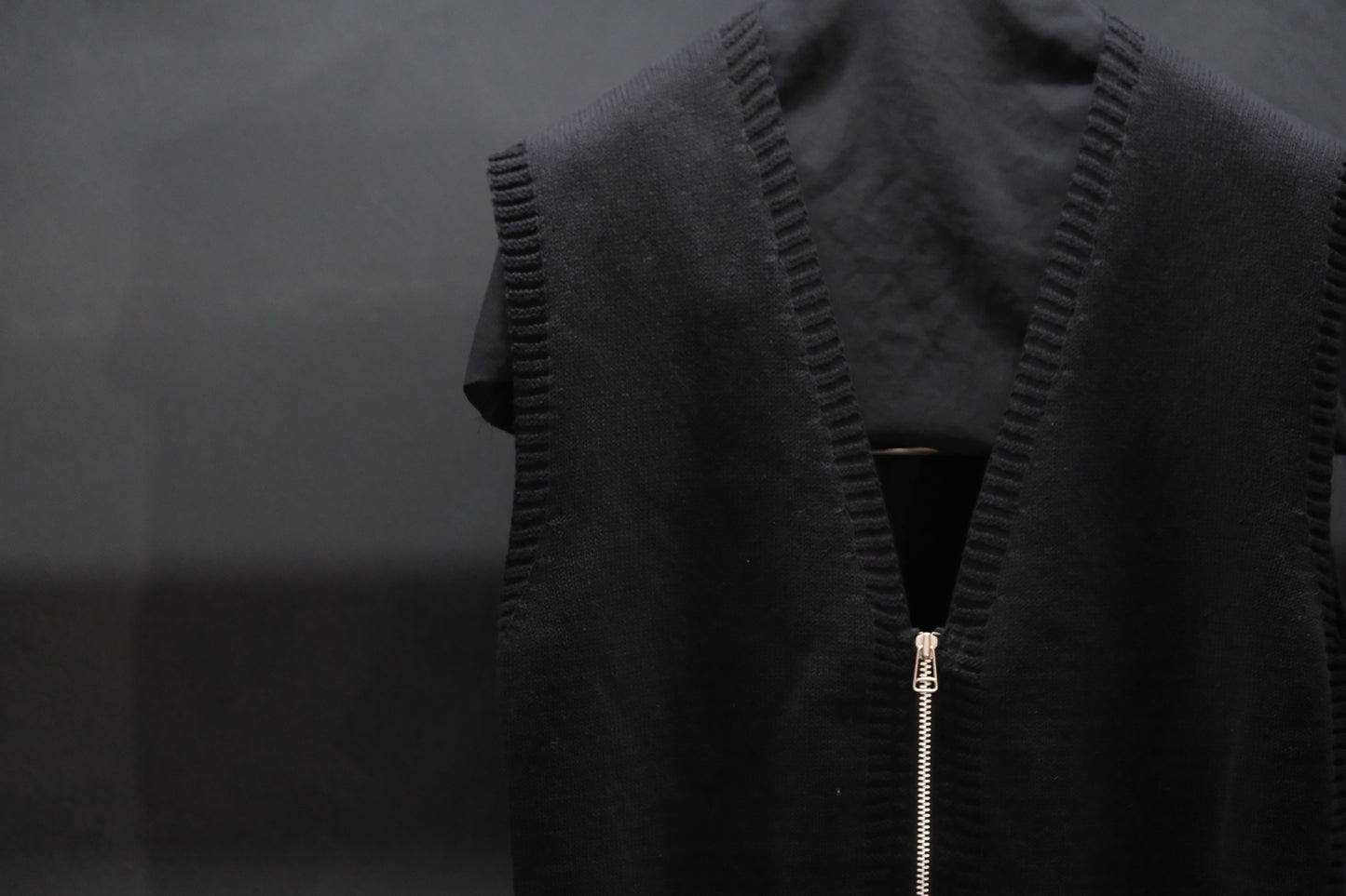 WASEW/ISLAND KNIT "VIRGIN VEST”(BLACK)