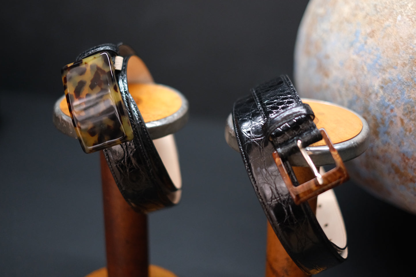 Le Yucca's / Vintage Square Acetate Belt / FIBBIA ART.97267/35