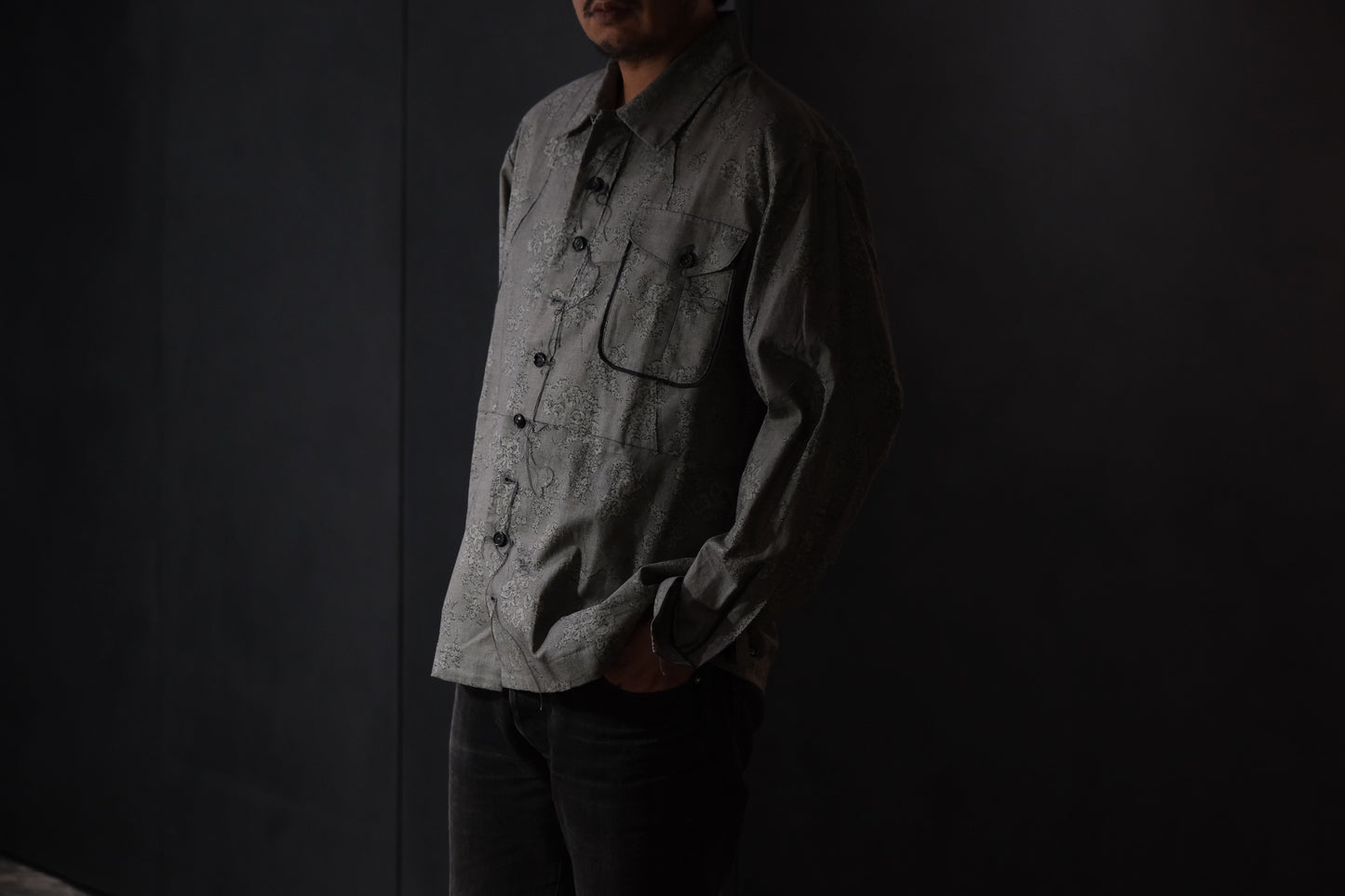 A TENTATIVE ATELIER / Michael P. / FLOWER SHIRTS RAW STITCHES WORKER SHIRT