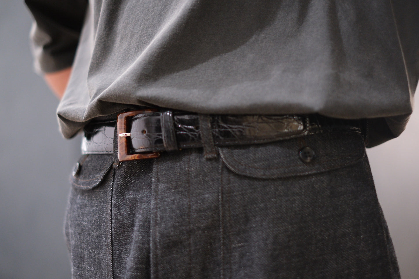 Le Yucca's / Vintage Square Acetate Belt / FIBBIA ART.96108/35