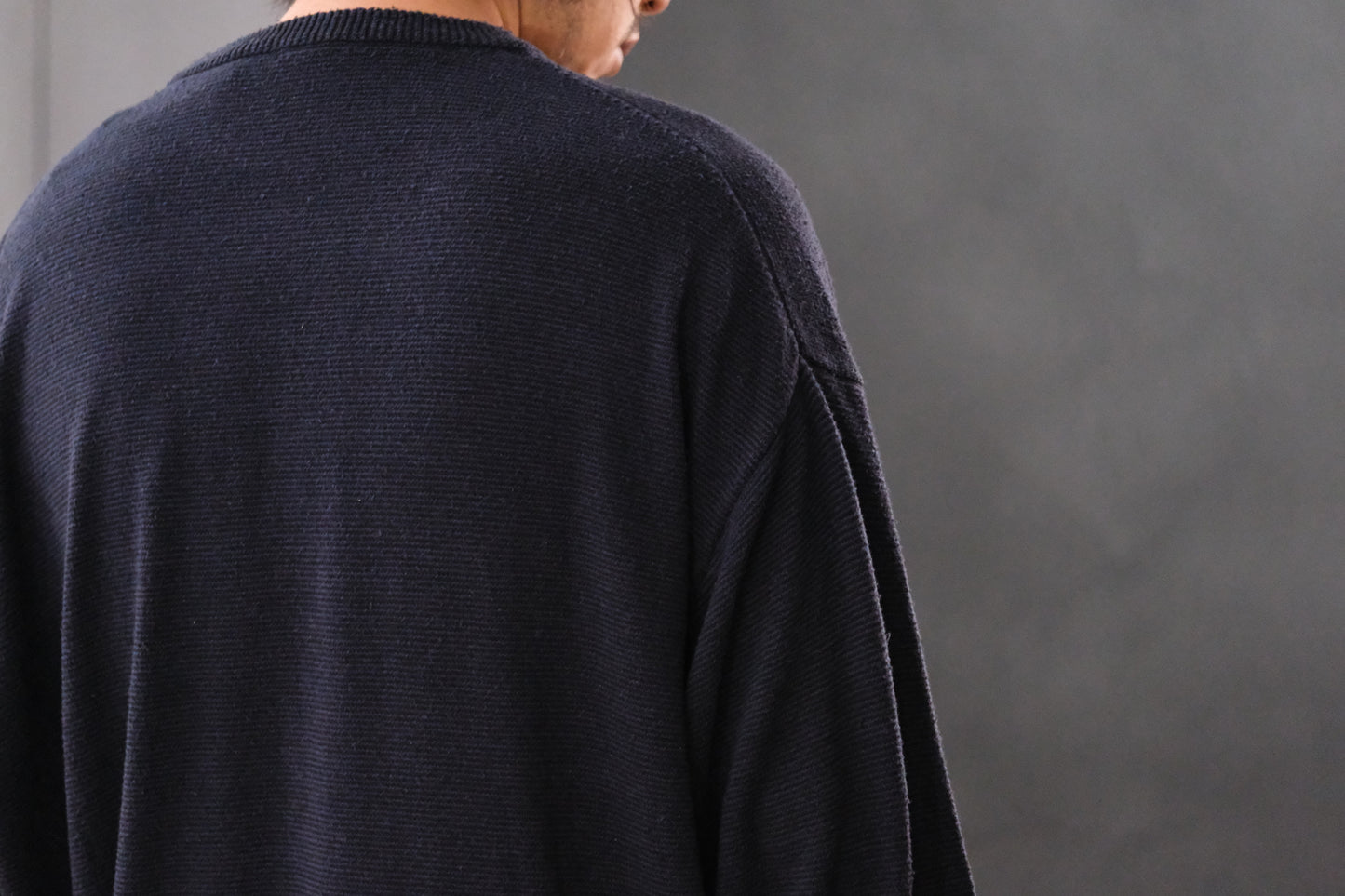 SANMONT / 26s_SKA0103 Silk Knit Long Sleeve / Navy