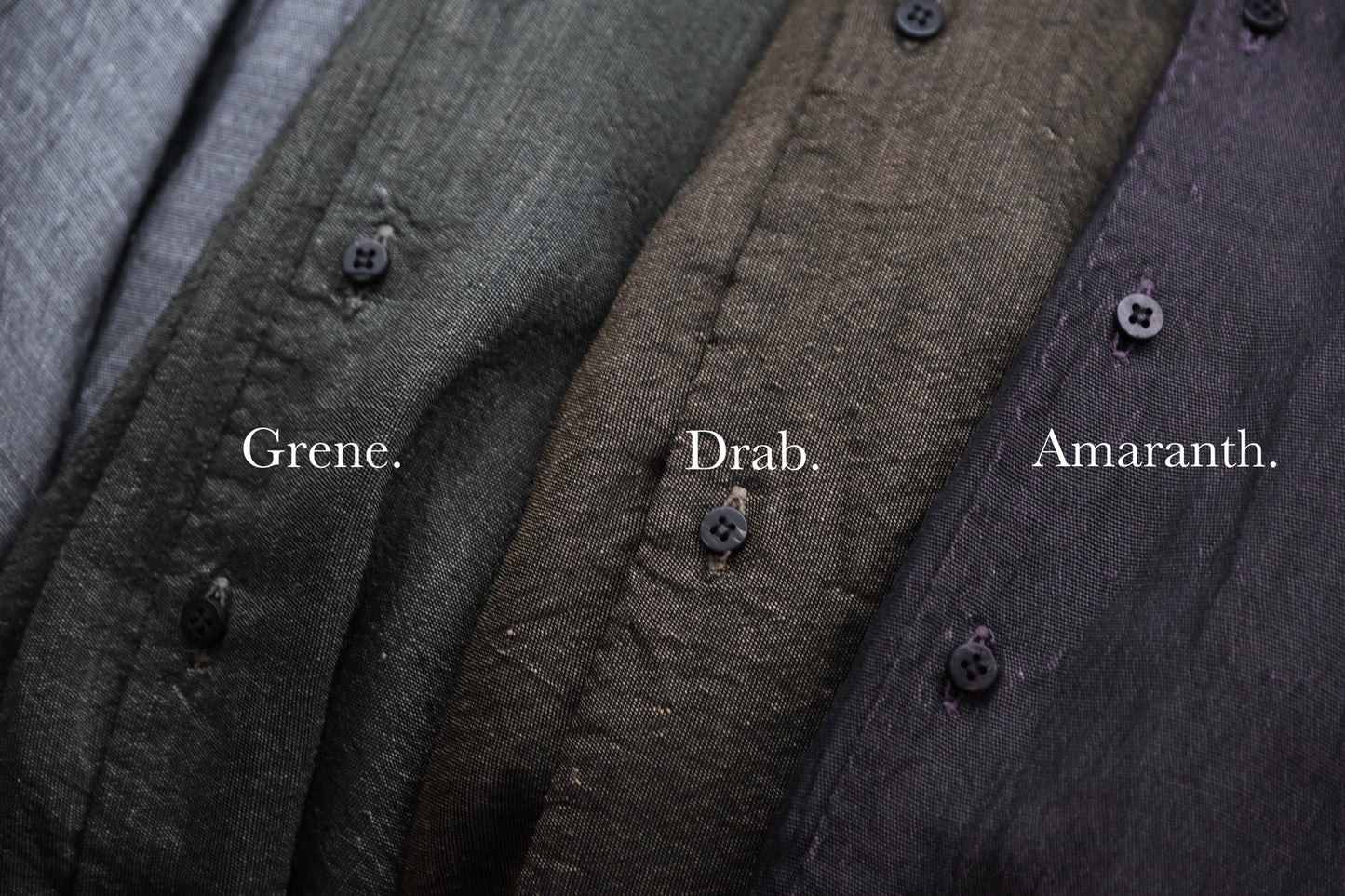 【受注商品】MINIMAL SLOPE / TOP BUTTONLESS SHIRT (Sample Color : 無染色)