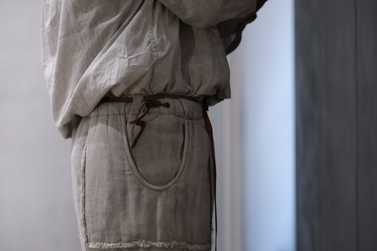 Wright. Convertible baggy shorts “6 layers weave“