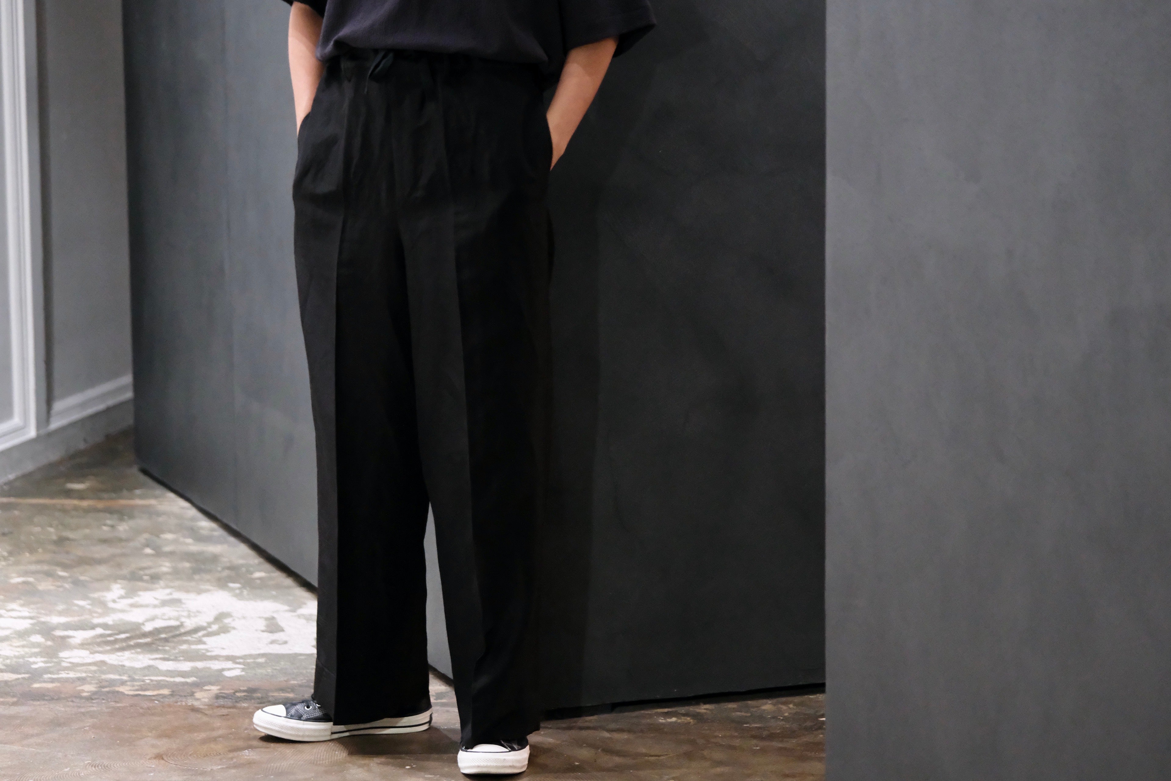 nonnotte/Draw Cord Wide Straight Trousers/Lineon – Lister