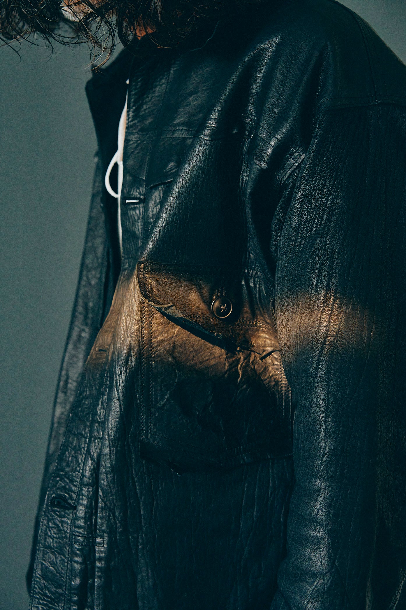 GOODKARMA DEVELOPMENT / Leather Blouse”DAVE” エゾシカ / ( Black )