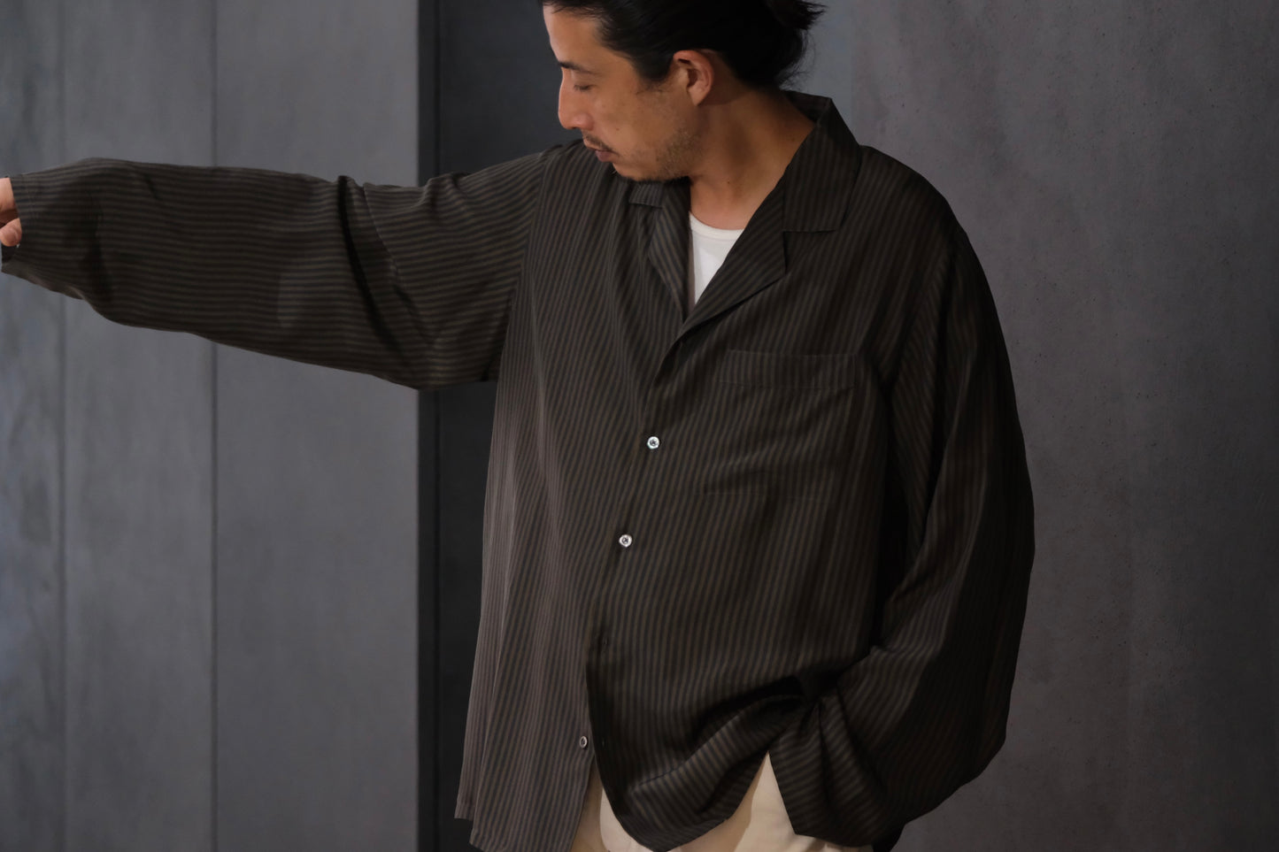 HEUGN/SHIRT151/Ellis Silk print London Stripe