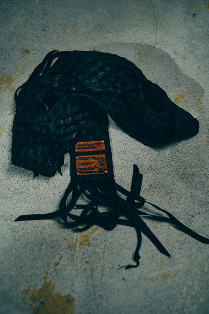 GOOD KARMA DEVELOPMENT /  Leather Stole"CASTRO" / BLACK