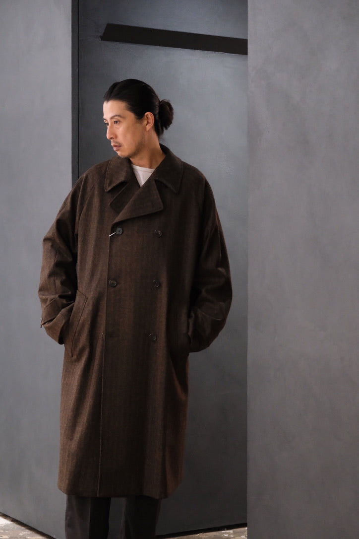 COHÉRENCE / Mod.FOUFOU Ⅱ / CHEVRON TWEED JERSEY / BROWN