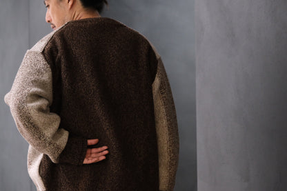 SLOPE SLOW/intarsia zip cardigan/Seven colors NZ wool