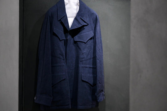 COHERENCE/ROBERT-P/Wool.Linen.Mohair Ripple/BLUE