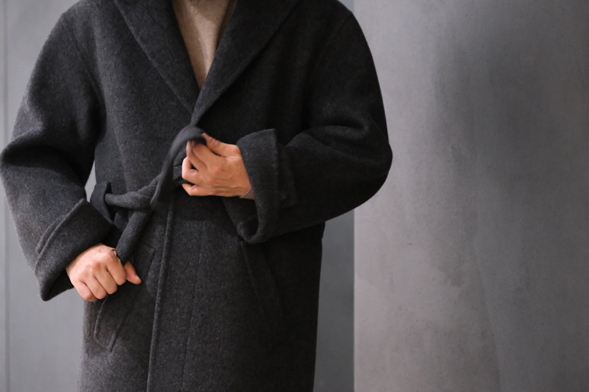 POSTELEGANT/ WOOL REVER  COAT　/ CHARCOAL GREY