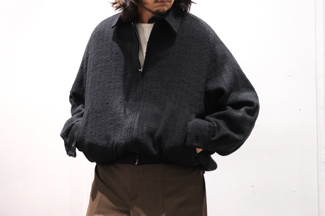 nonnotte/Draping Big Yoke Raglan Drizzler Jacket/N Tweed 002