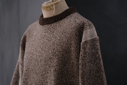 SLOPE SLOW/intarsia crew neck sweater/Seven colors NZ wool