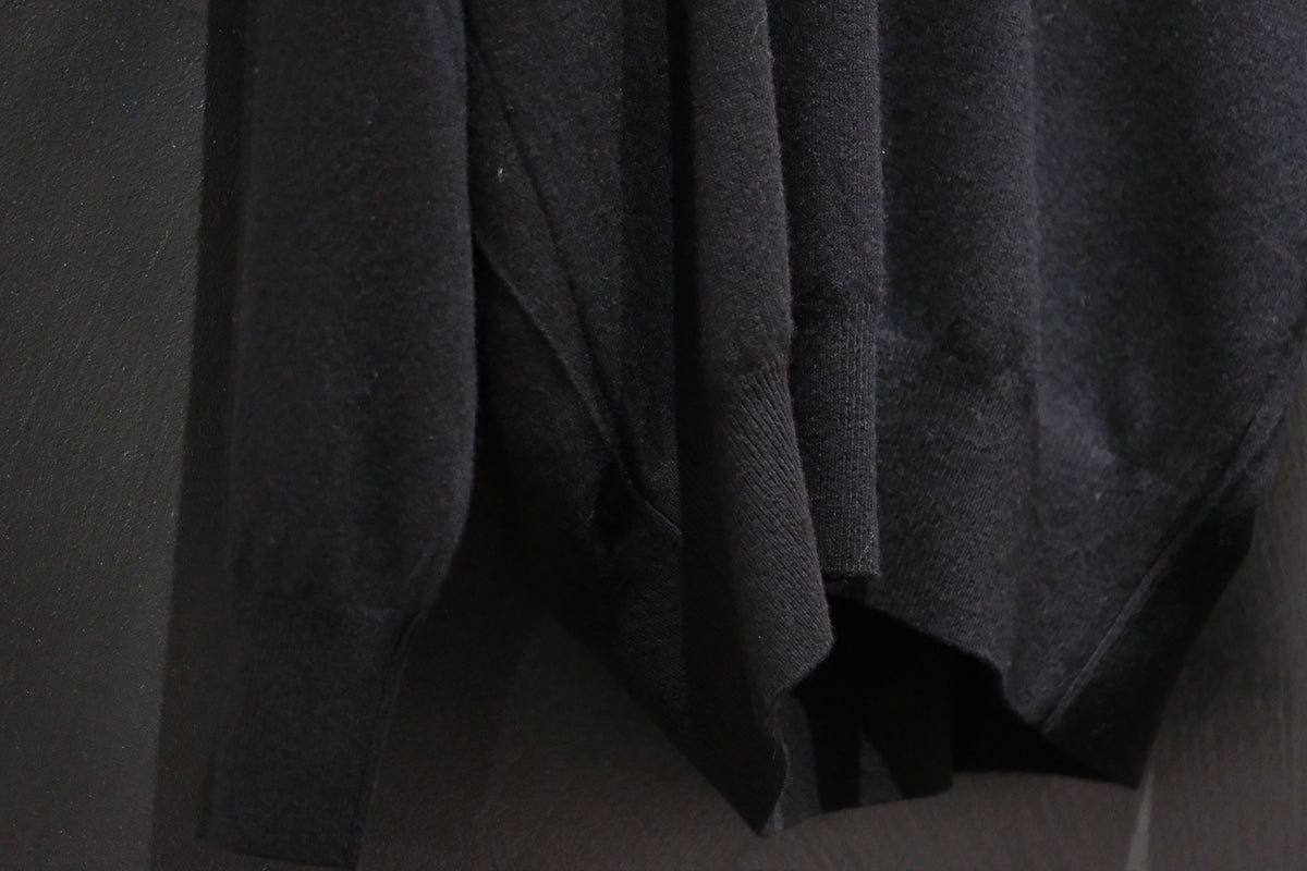nonnotte/Draping Shawl Collar V Pullover/Pure Cashmere Knit