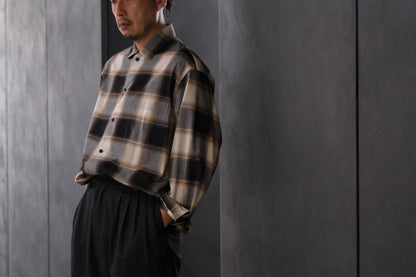 nonnotte/Calm Oversized Open Collar Shirt/Eau de Chemise/W N Ombre Check