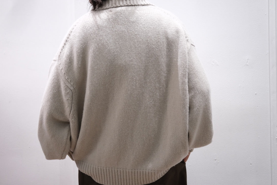 nonnotte/Draping Knit Cardigan Jacket/Low Count Wool Yak Knit