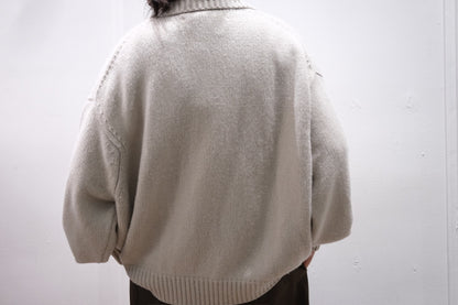 nonnotte/Draping Knit Cardigan Jacket/Low Count Wool Yak Knit