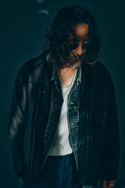 GOODKARMA DEVELOPMENT / Leather Blouse”DAVE”  DEERSKIN / (Black)