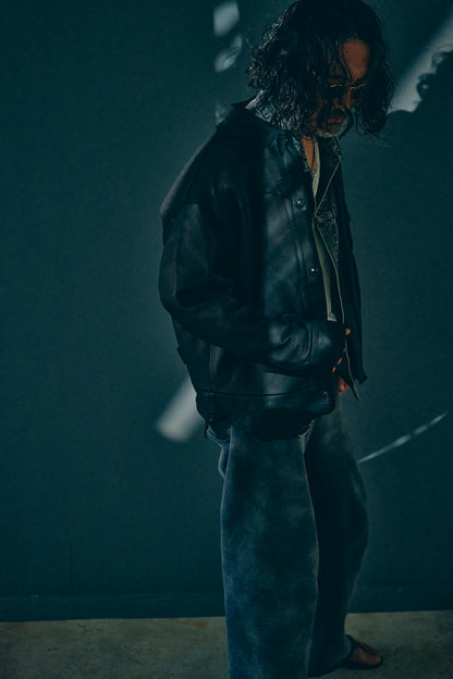 GOODKARMA DEVELOPMENT / Leather Blouse”DAVE”  DEERSKIN / (Black)