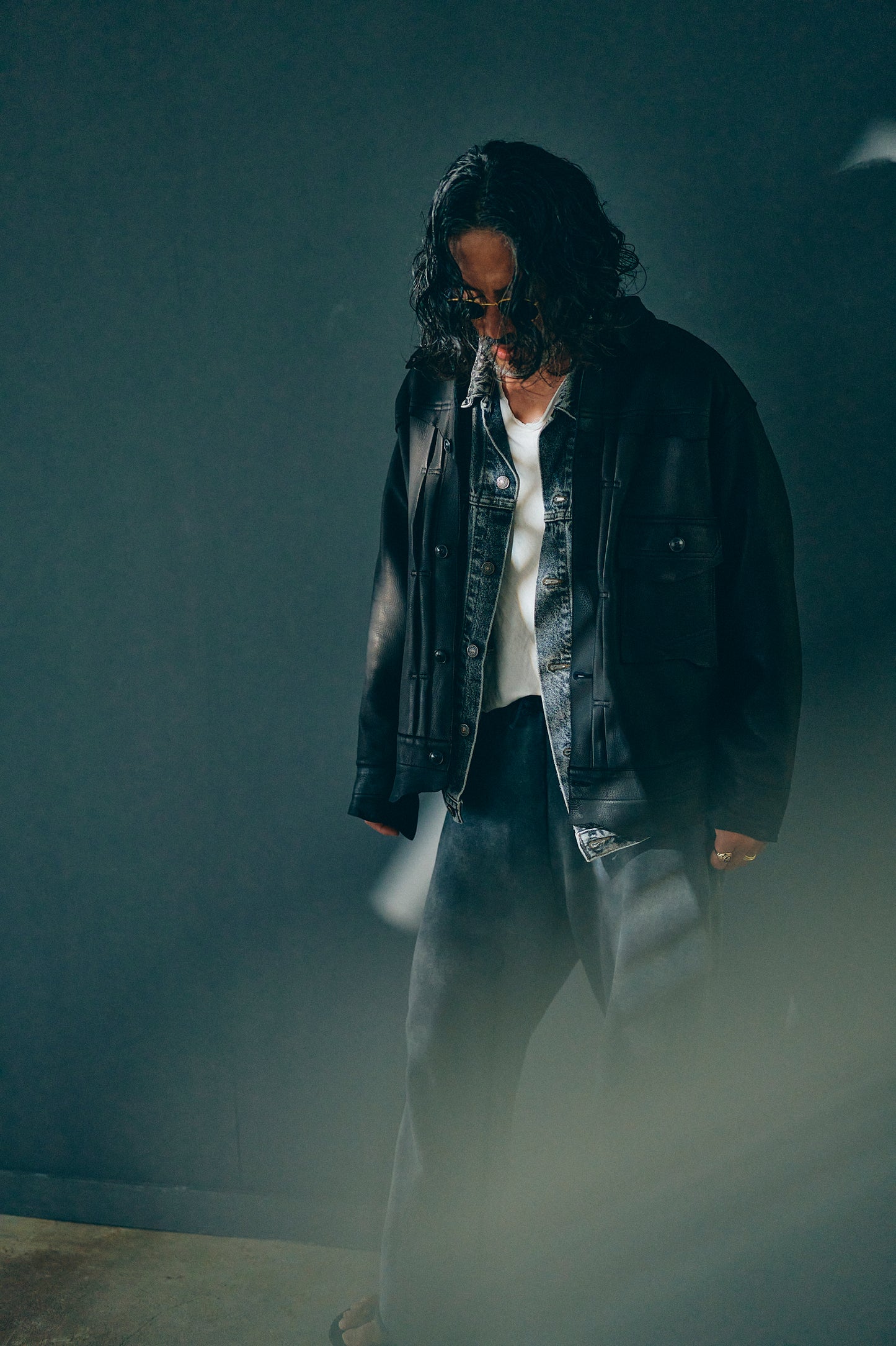 GOODKARMA DEVELOPMENT / Leather Blouse”DAVE”  DEERSKIN / (Black)