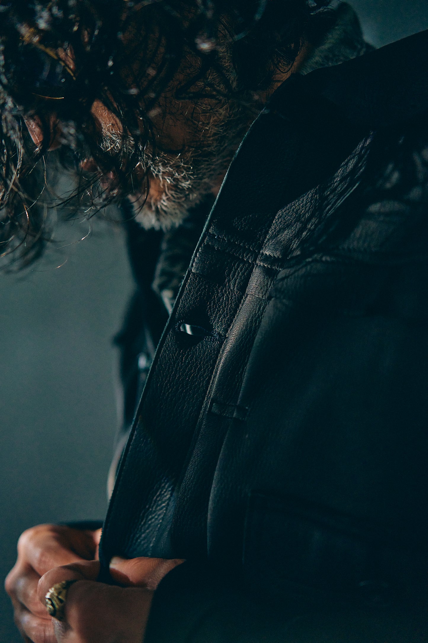 GOODKARMA DEVELOPMENT / Leather Blouse”DAVE”  DEERSKIN / (Black)