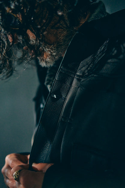 GOODKARMA DEVELOPMENT / Leather Blouse”DAVE”  DEERSKIN / (Black)