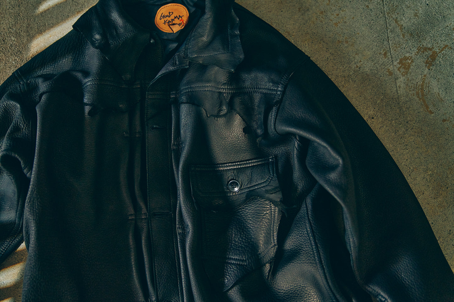 GOODKARMA DEVELOPMENT / Leather Blouse”DAVE”  DEERSKIN / (Black)