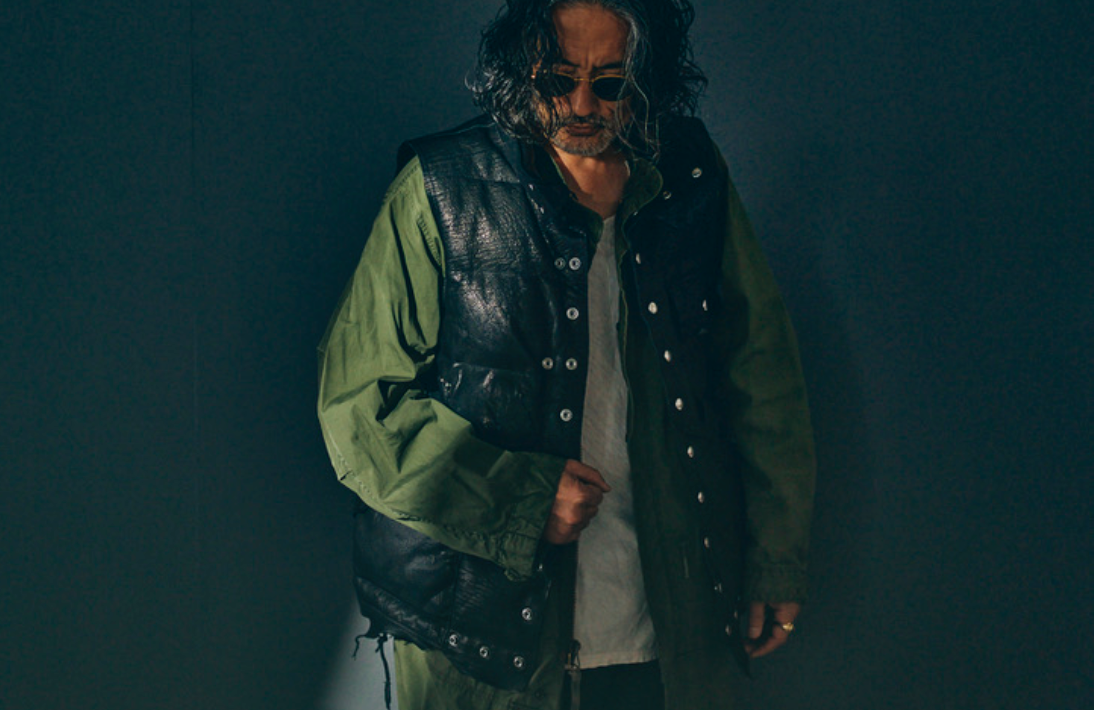 GOODKARMA DEVELOPMENT/Leather Down Vest"GRIZZLY"