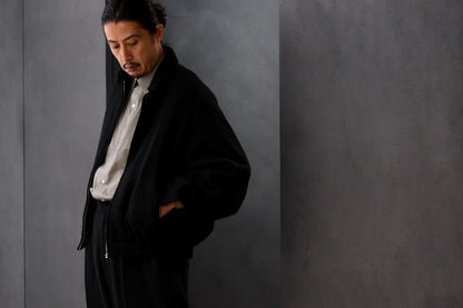 nonnotte/Draping Big Yoke Raglan Drizzler Jacket/N Tweed 002