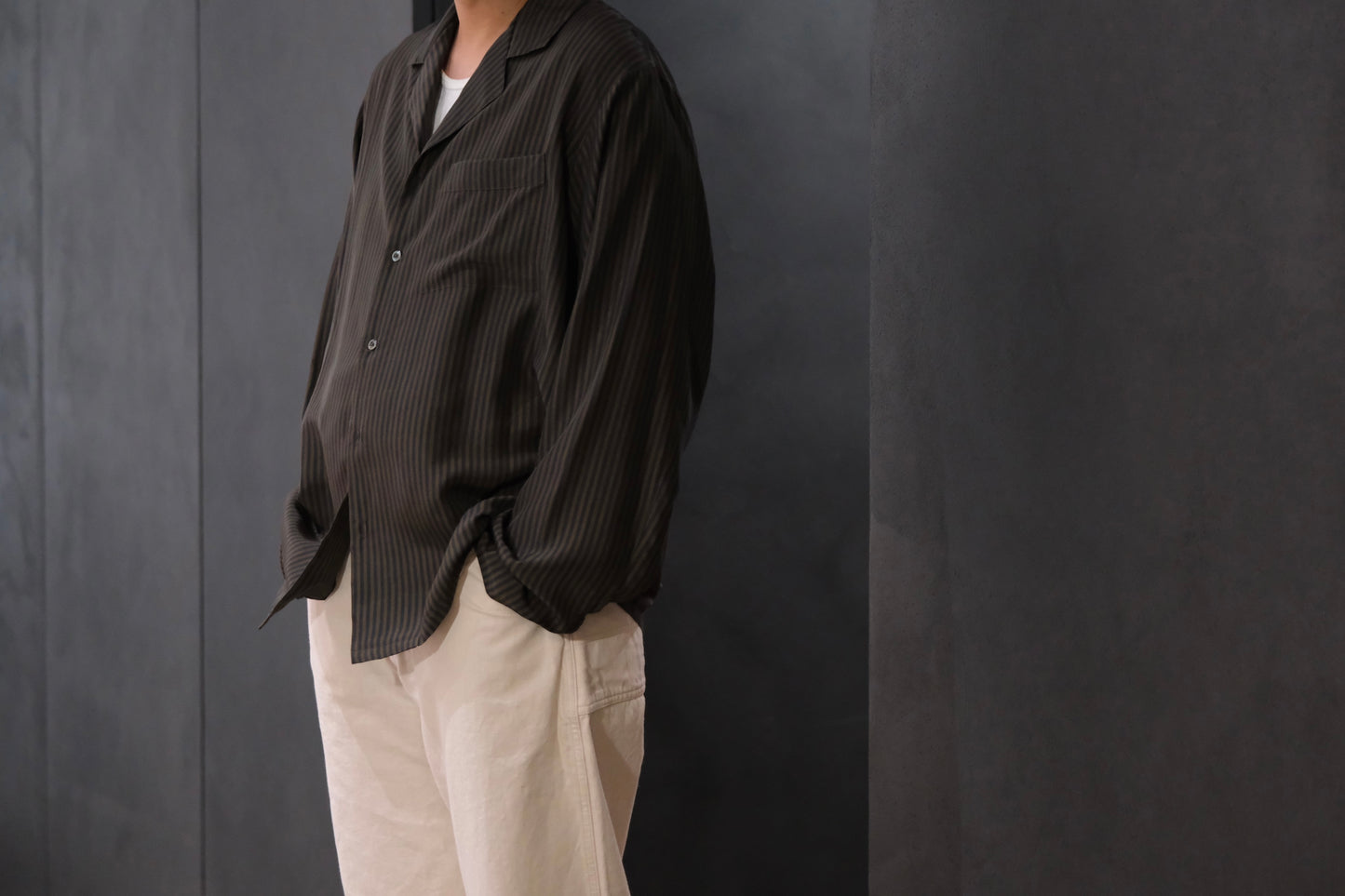 HEUGN/SHIRT151/Ellis Silk print London Stripe