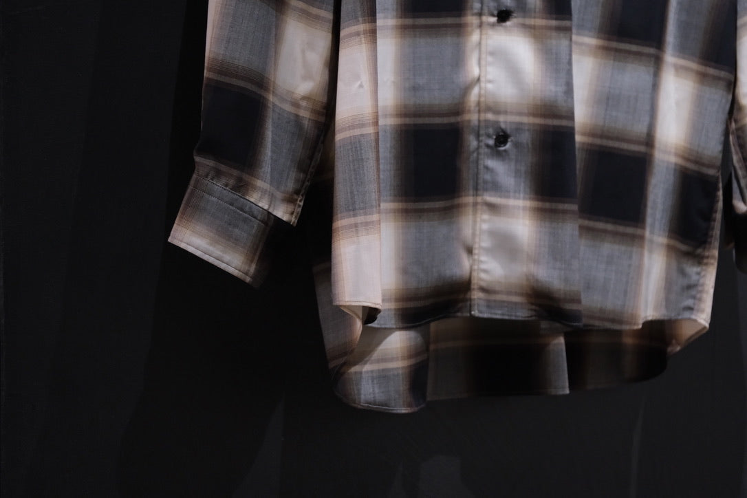nonnotte/Calm Oversized Open Collar Shirt/Eau de Chemise/W N Ombre Check