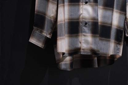 nonnotte/Calm Oversized Open Collar Shirt/Eau de Chemise/W N Ombre Check