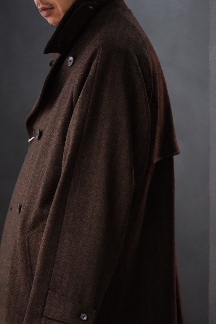 COHÉRENCE / Mod.FOUFOU Ⅱ / CHEVRON TWEED JERSEY / BROWN