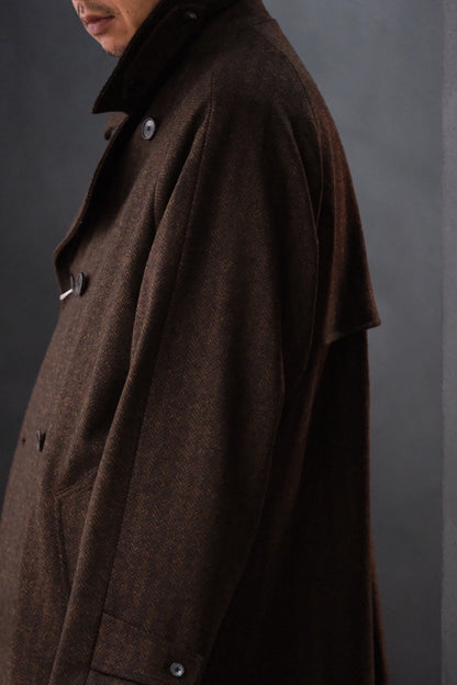 COHÉRENCE / Mod.FOUFOU Ⅱ / CHEVRON TWEED JERSEY / BROWN