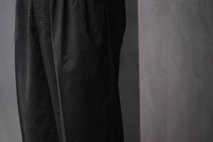 nonnotte/Draping Five-Tuck Wide Trousers/Super 140’s Shadow Jacquard – Bird Plaid