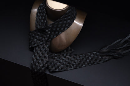 GOOD KARMA DEVELOPMENT /  Leather Stole"CASTRO" / BLACK