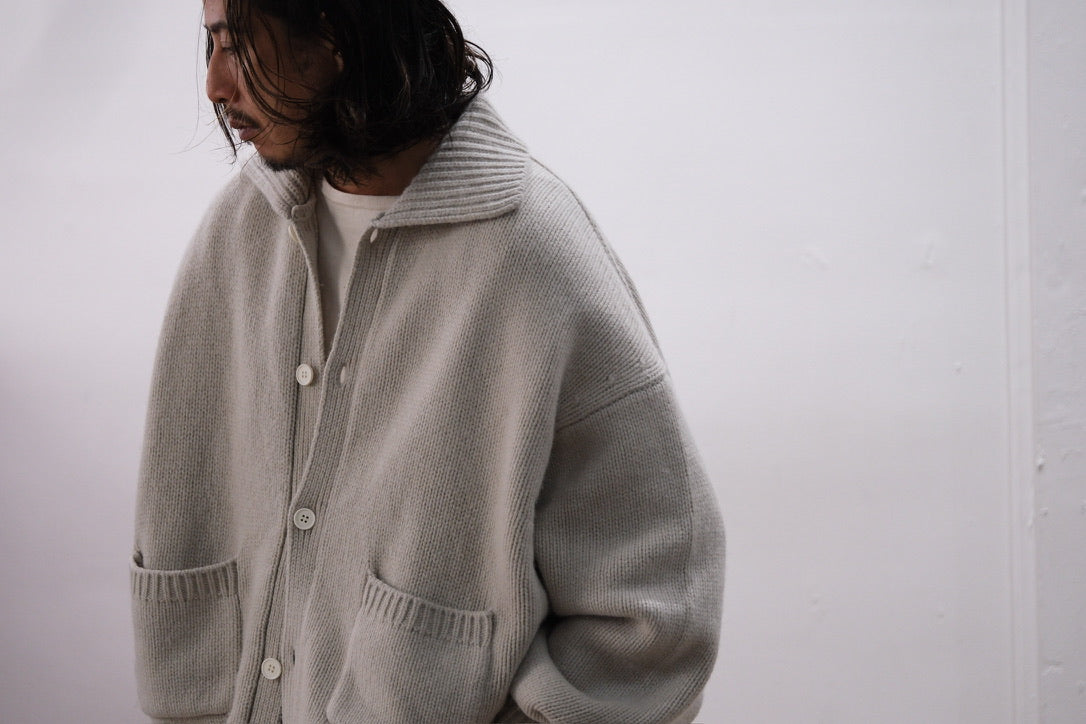 nonnotte/Draping Knit Cardigan Jacket/Low Count Wool Yak Knit