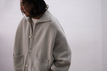 nonnotte/Draping Knit Cardigan Jacket/Low Count Wool Yak Knit