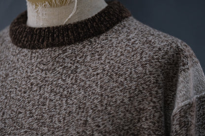 SLOPE SLOW/intarsia crew neck sweater/Seven colors NZ wool