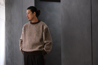 SLOPE SLOW/intarsia crew neck sweater/Seven colors NZ wool