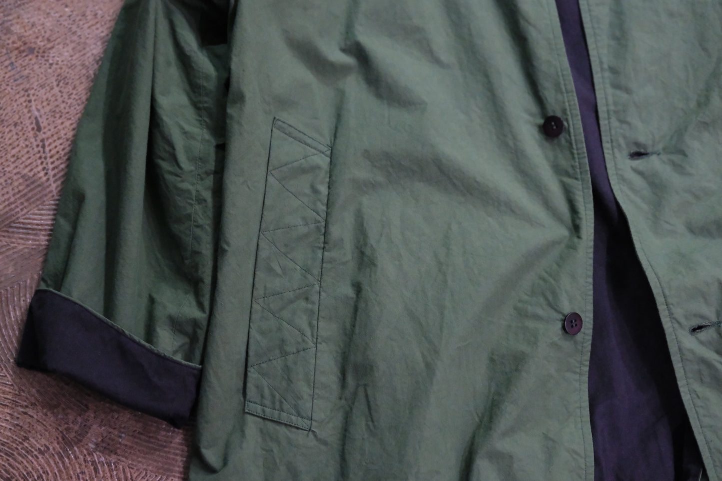 Chez Vidalenc / Coat Bobi / Emerald green lining wool mar ( pure virgin wool )