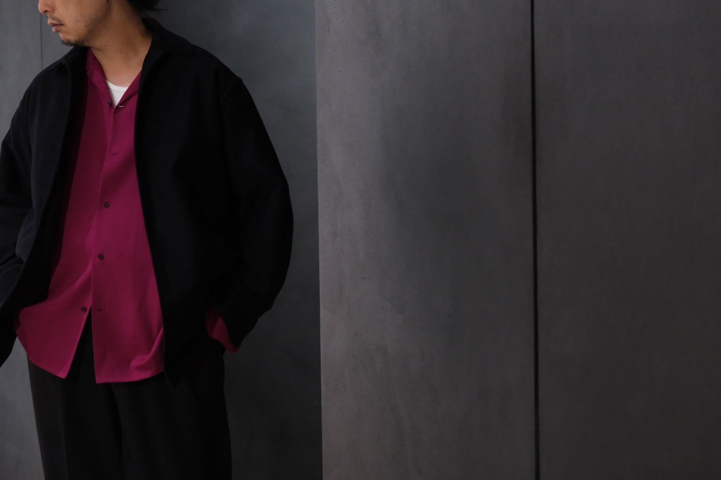 nonnotte/Draping Shirt Jacket/Fine Count Moleskin