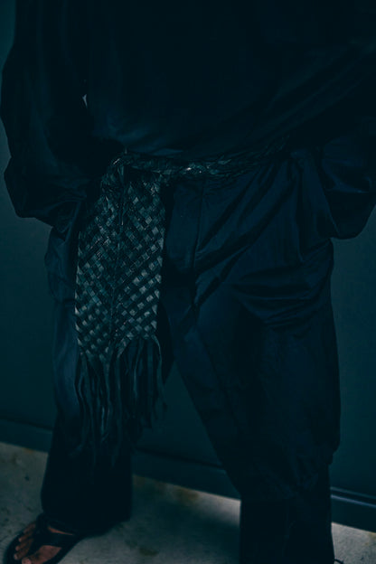 GOOD KARMA DEVELOPMENT /  Leather Stole"CASTRO" / BLACK