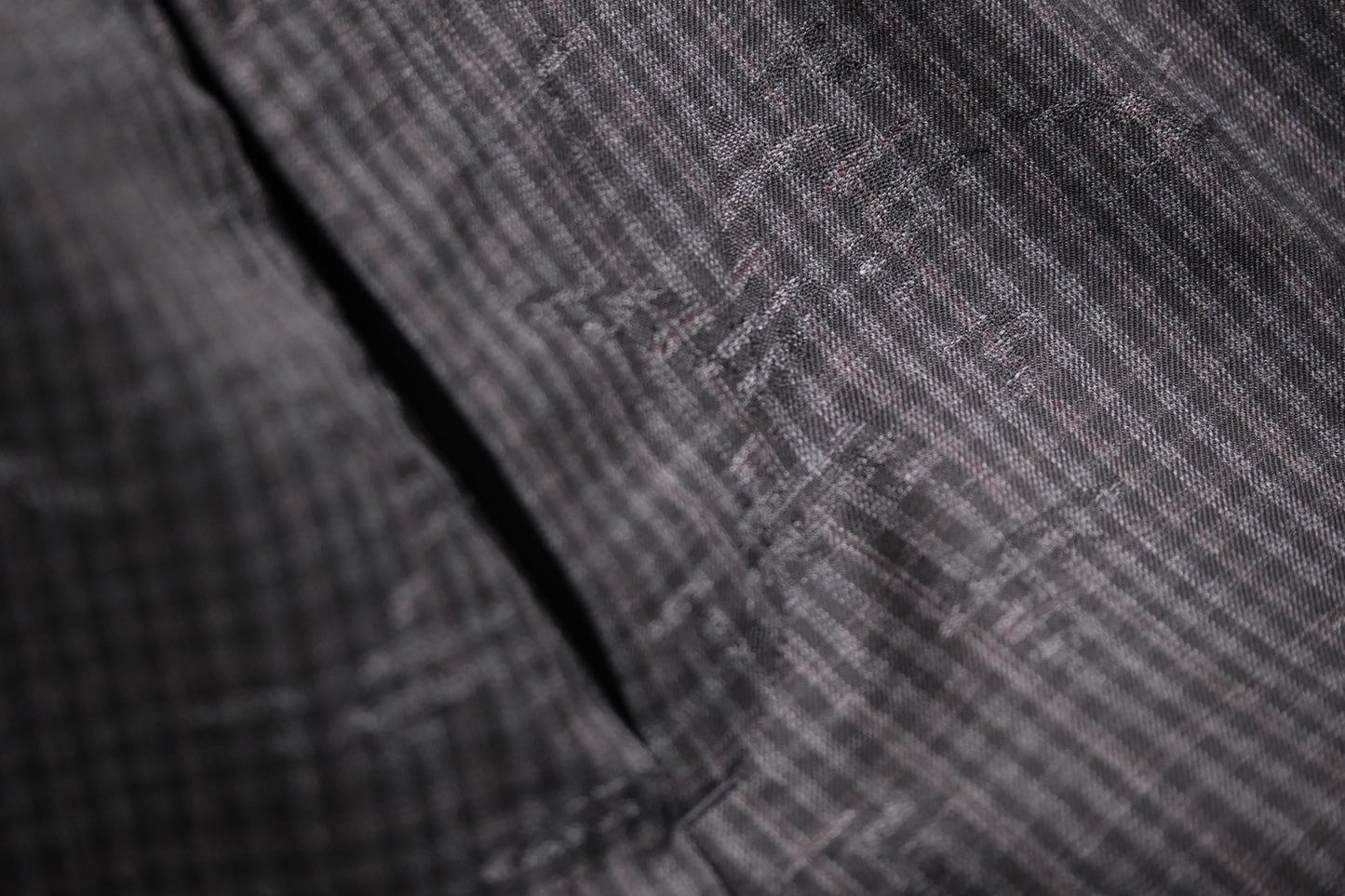 nonnotte/Draping Five-Tuck Wide Trousers/Super 140’s Shadow Jacquard – Bird Plaid