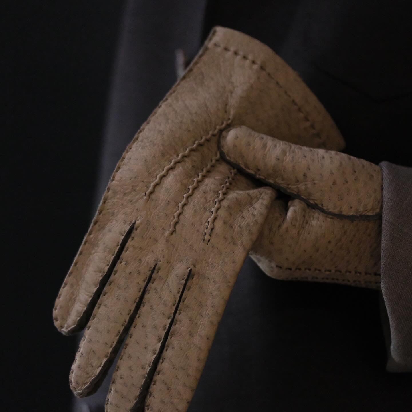 Thomas Riemer / Unlined peccary gloves / Taupe