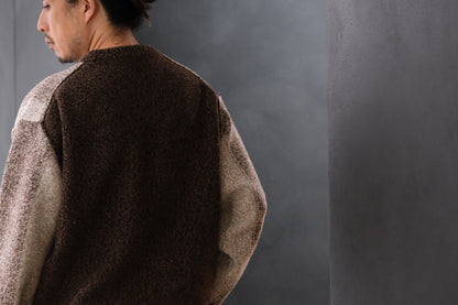 SLOPE SLOW/intarsia crew neck sweater/Seven colors NZ wool