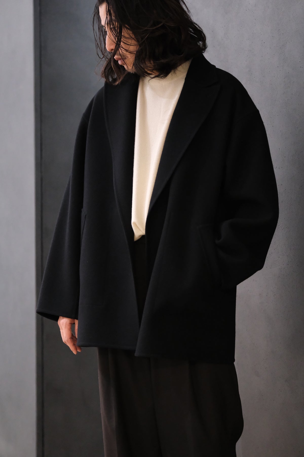 POSTELEGANT/ WOOL REVER SHORT COAT