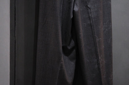 nonnotte/Draping Five-Tuck Wide Trousers/Super 140’s Shadow Jacquard – Bird Plaid
