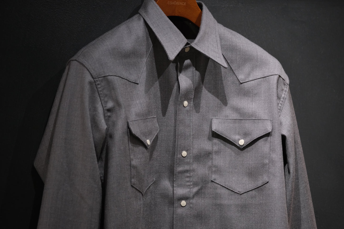 2026AW受注商品/COHERENCE/ABIQUIU/ROVER WOOL TWILL/GREY NAILHEAD