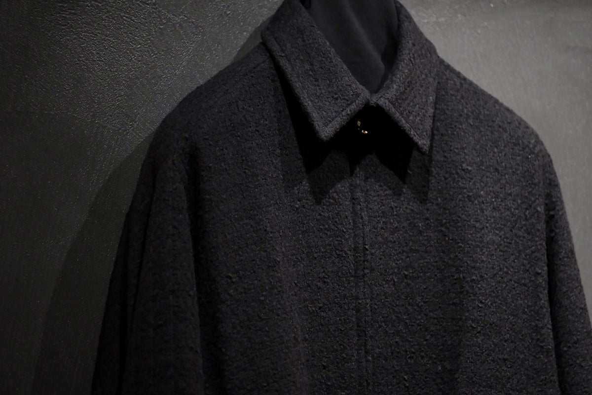 nonnotte/Draping Big Yoke Raglan Drizzler Jacket/N Tweed 002